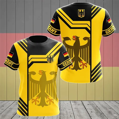 Deutschland Flagge Emblem Grafik T-Shirt für Männer Kleidung Deutschland Fußball Trikot Fußball Fans