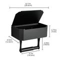 Porte-papier hygiénique avec rangement et étagère, support mural pour porte-papier hygiénique de salle de bain noir mat, distributeur de lingettes humides jetables dans les toilettes en acier inoxydable - cachez vos lingettes à la vue