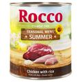 6x800g Menu d'été bœuf poulet riz Rocco - Aliment pour Chien