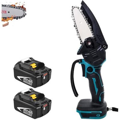 Akku-Kettensägen, 4-Zoll-Elektro-Kettensägen mit Kabel, Einhand-Mini-Kettensäge,Kompatibel mit Image