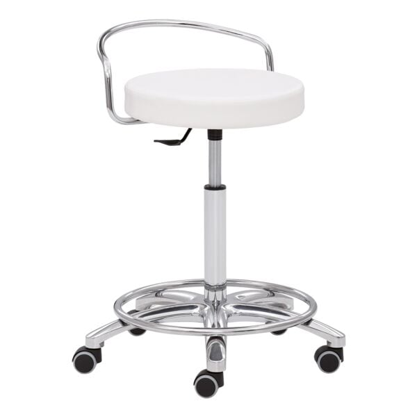 mayer Sitzmöbel Arbeitsdrehhocker mit Rückenbügel »1253« gepolstert weiß Image