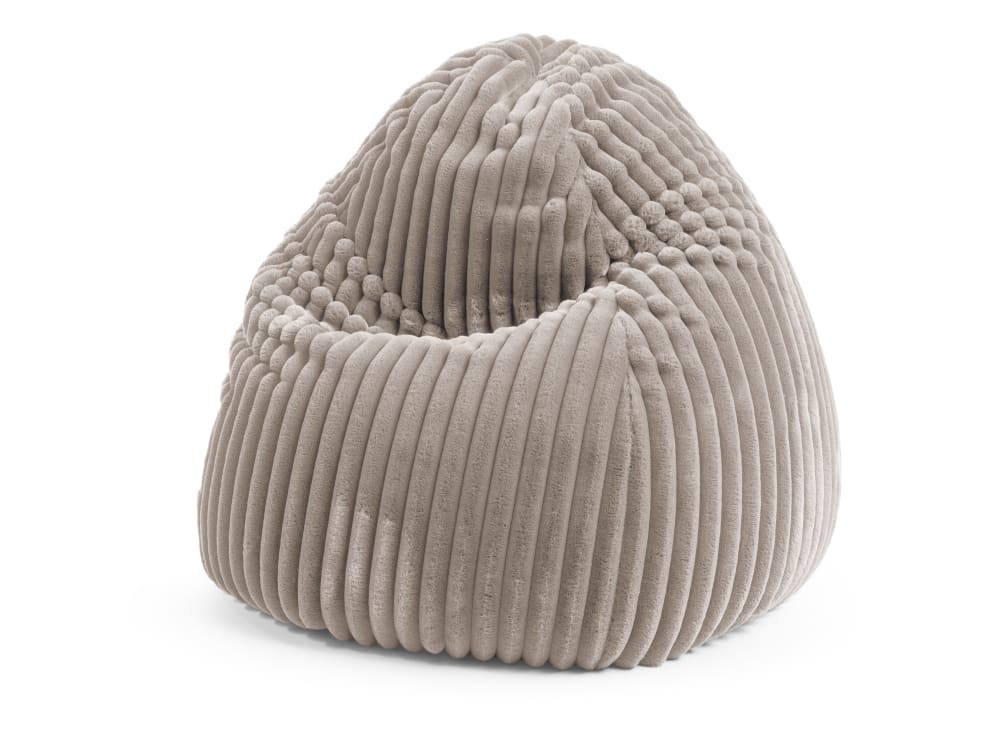 Pouf poire XL confort extrême moelleux velours taupe 70x110 cm