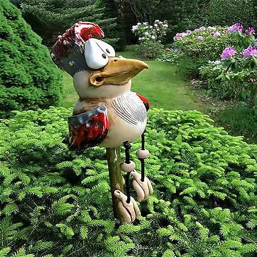 Lustige Hühnerdekor-Statuen, Garten, Hof, Kunstharz, Handwerk, Hühnerhahn, Skulptur, Terrasse, Rasen, Gartendekoration, Zubehör, Outdoor-Landschaftsskulpturen