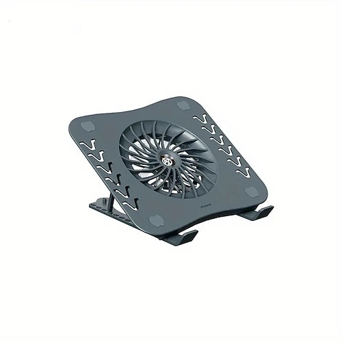 Laptop-Ständer mit Lüfter, faltbarer Laptop-Kühler und Halter, Kühlpad-Halterung mit leisem Lüfter für MacBook, Tablet, Notebook-Ständer, Tisch für Laptop-Zubehör Image