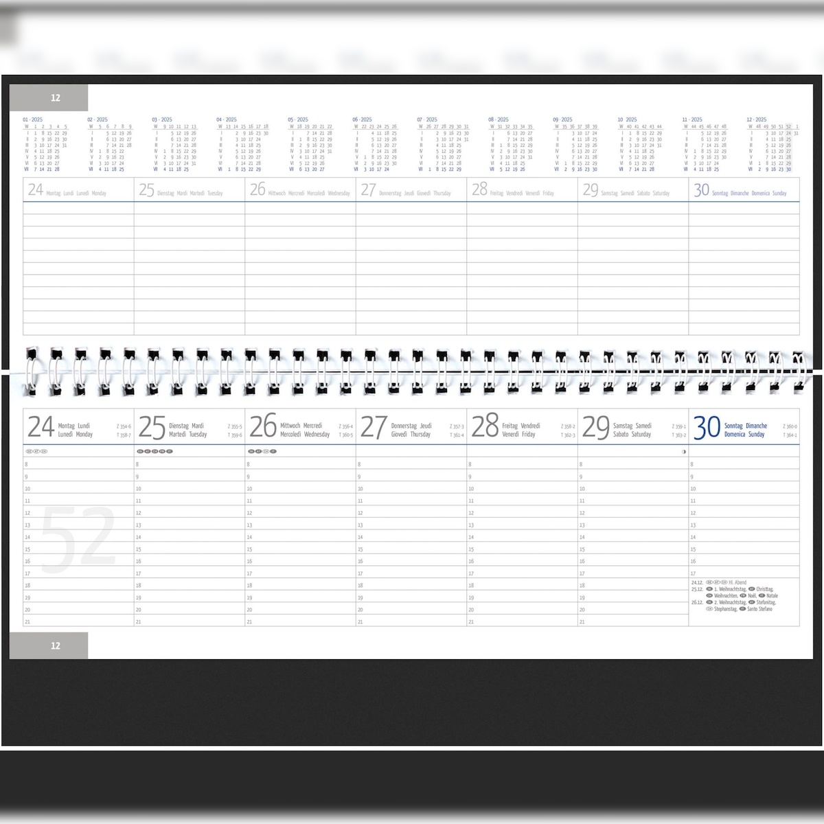 GÜSS Wochenquerkalender, 1W=2S, Tucson blau Image