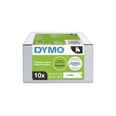 DYMO Original D1 Schriftband für Labelmanager, Vorteilspack 10 Stück 12mm breite 7m Länge schwarz auf weiß 2093097 Image
