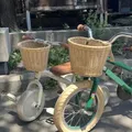 Cestino per bici Cestino per bicicletta in vimini in rattan Cestino per manubrio anteriore Adesivo intrecciato a mano Custodia per bicicletta Cestino per riporre la guida