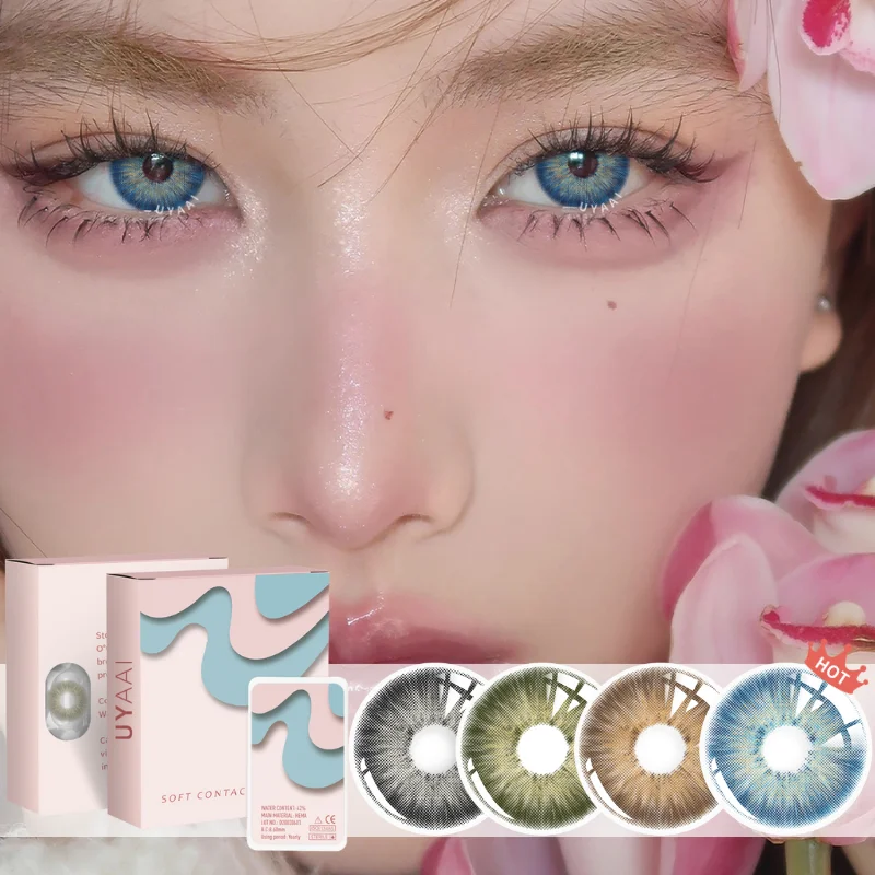 UYAAI 2 stücke/1 paar Großhandel Farbe Kontaktlinsen Für Augen Natürlichen Colorcon Objektiv Schönheit Gesundheit Augen Kontakte Farbige schüler Für Augen Image