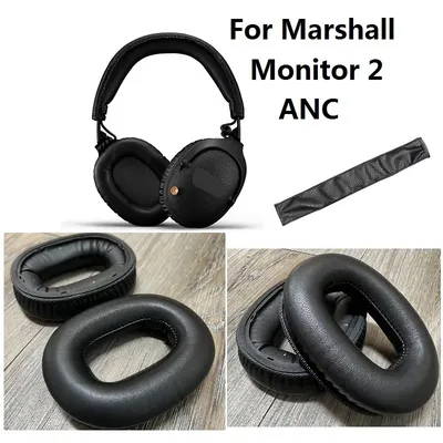 Verbesserte Ohrpolster aus echtem Schaffellleder für Marshall Monitor 2 ANC-Kopfhörer, Ersatz-Kühlgel-Ohrenschützer Image