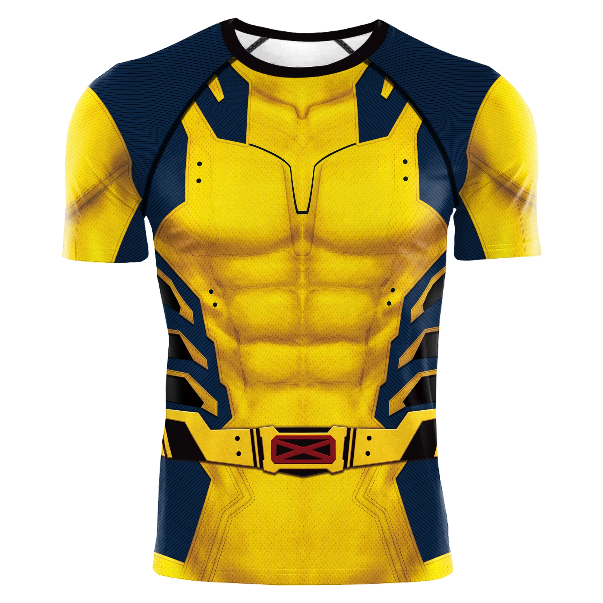 [Du bist mein Geheimnis] Cosplay Kostüm Superheld Kurzarm Workout 3D Kompression Shirts Männer Laufen Fitness studio Fitness Top männlich Image