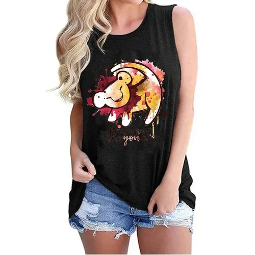Weste Tnak Top Y2K Disney der König der Löwen T-Shirt kurz geschnittenes T-Shirt Frauen Ernte Top