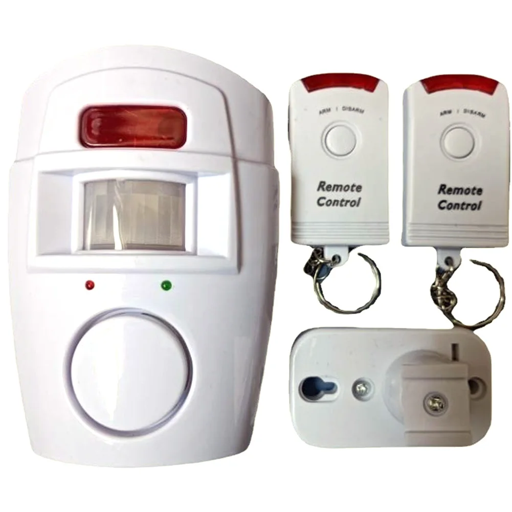 Drahtloser Bewegungsmelder-Alarm mit 2 Fernbedienungen, PIR-Alarm, Infrarot-Sensor-Alarm, batteriebetriebenes Haussicherheitssystem