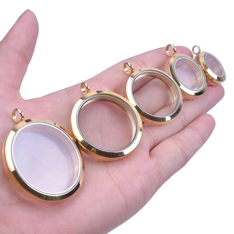 1 Stück Edelstahl zu öffnende Glasmünze Lünette Feuerbestattung Urne Medaillon Anhänger rund zuverlässig Bild Medaillon iPлон Schmuck Image