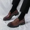 Frühling Luxus dicke Sohlen Freizeit schuhe Herren schwarze Penny Slipper Männer braun Business