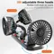 Ventola per auto 5V 12V 24V Ventola per auto di raffreddamento 3 teste USB 360 ° Ventilatore per auto Ventola di raffreddamento per auto regolabile a 2 velocità Accessori per auto Regolazione del