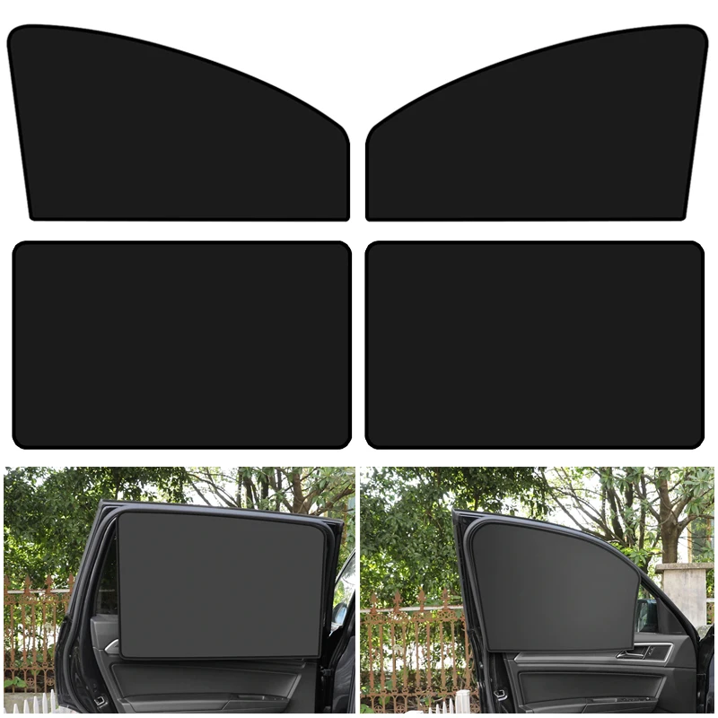 1/2/4PCS Sommer Sonnenschutz Starke Magnetische Volle Schattierung Magnetische Auto Vorhang Magnetische Saug Undurchsichtige Auto sonnenschirm Image