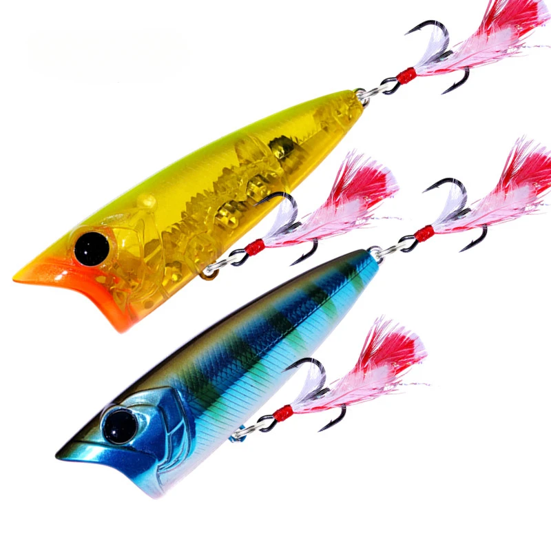 Popper Angel köder 80mm 16,5g Top water Hart köder für Bass Hecht Long Casting Floating Wobble Surface Modell Image