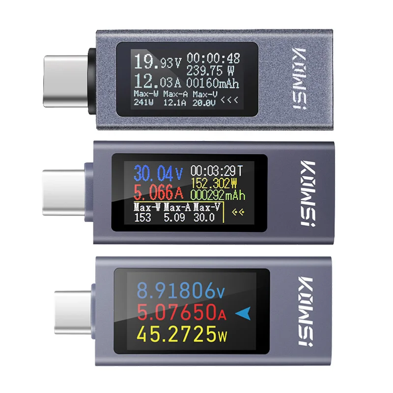 Tipo-C Display digitale multifunzione Amperometro di tensione CC Misuratore di potenza DC 4-30V 12A Voltmetro Amperometro Tester di capacità del caricatore
