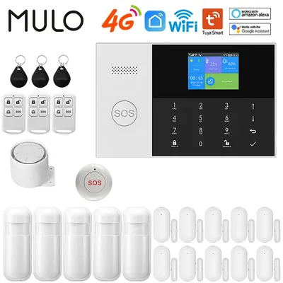4G WIFI Home Alarm System Alarme Residencial Smart Home Haus Alarmas Für Tuya Smart Leben Mit Tür Alarm Arbeit mit Alexa