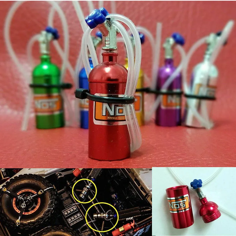 Stickstoffgasflasche im Maßstab 1:10 für RC-Fahrzeuge METAL NITROUS NOS FLASCHE Zubehör für On Road Drift Racing Car