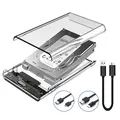 Custodia per HDD SSD USB 3.0 custodia per disco rigido SSD SATA da 2.5 pollici con velocità di trasferimento da 5Gbps custodia esterna Mobile cavo per scatola disco rigido