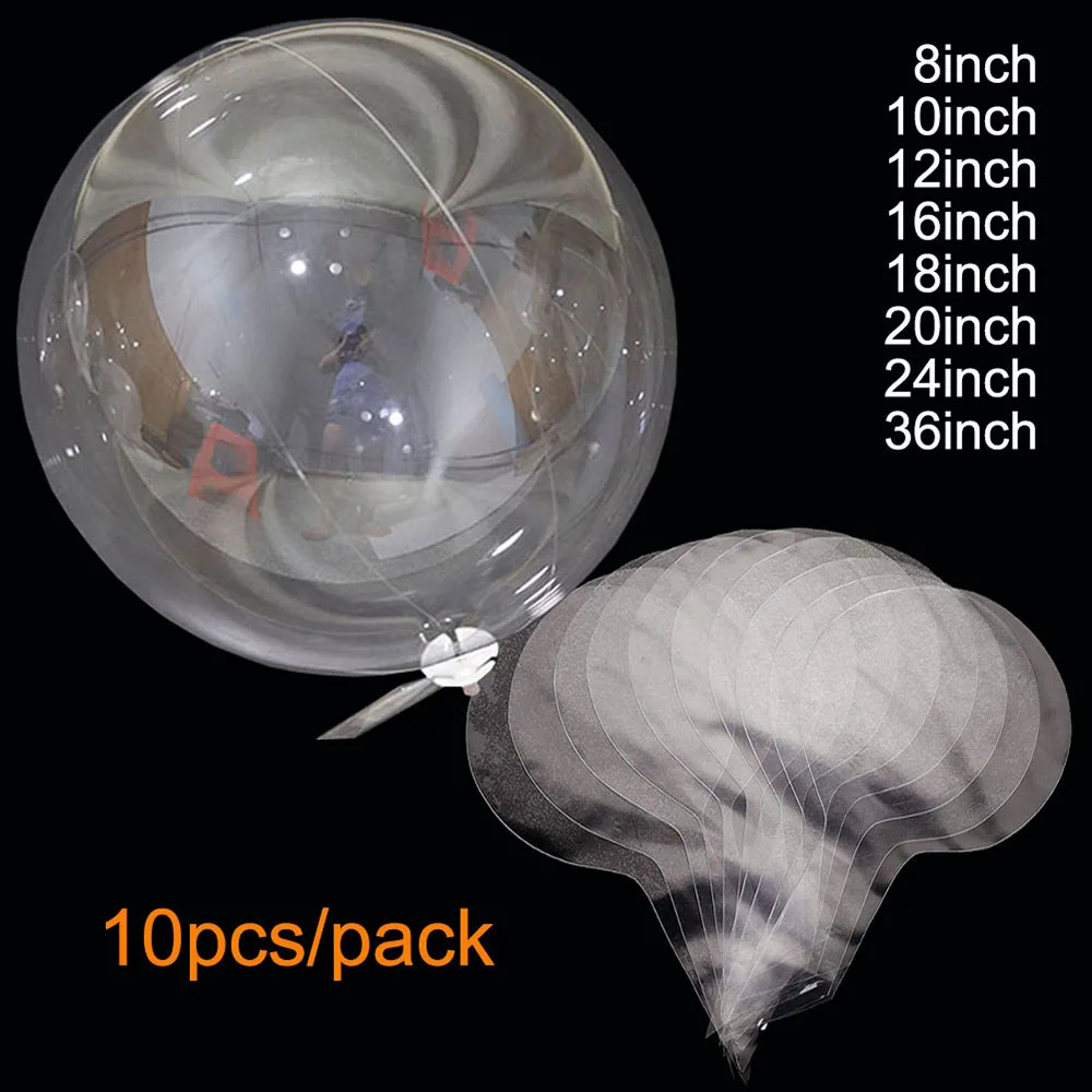 10 stücke Transparent Blase Ballon 8/10/12/16/18/20/24/36 zoll Bobo Ballon Für Hochzeit Geburtstag Party Ballon Image