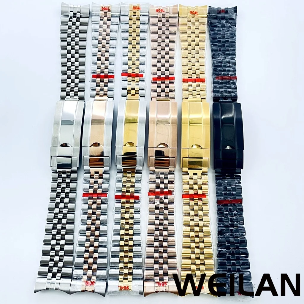 20mm Uhren armband für nh35 Submariner Gehäuse 904l Edelstahl Uhren armband Gleit schloss Schnalle für Silber Armband Image