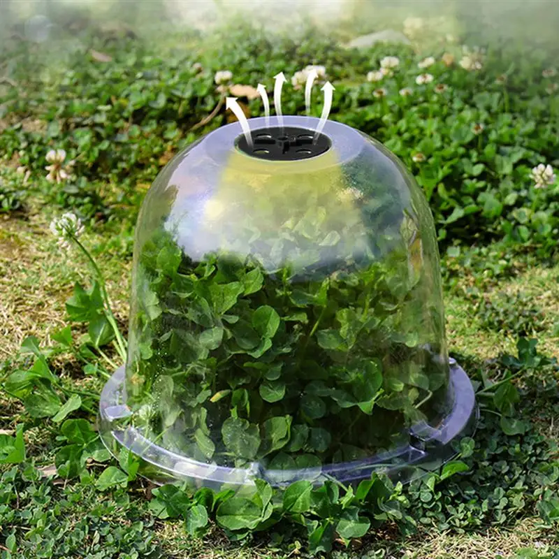 4 Stück Gartenpflanzen-Cloches-Abdeckungen, wiederverwendbar, für Pflanzenwachstum, Schnecken/Wetter-Einflussungen, Pflanzenschutz-Abdeckung, Kuppel Image