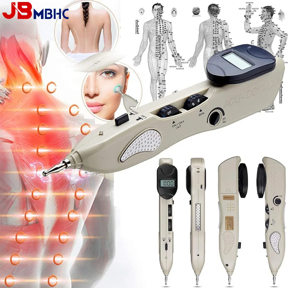 Elektronischer Akupunkturstift TENS Punktdetektor mit Digitalanzeige Lasertherapie Heilmassage Akupunkt-Muskelstimulatorgerät Image