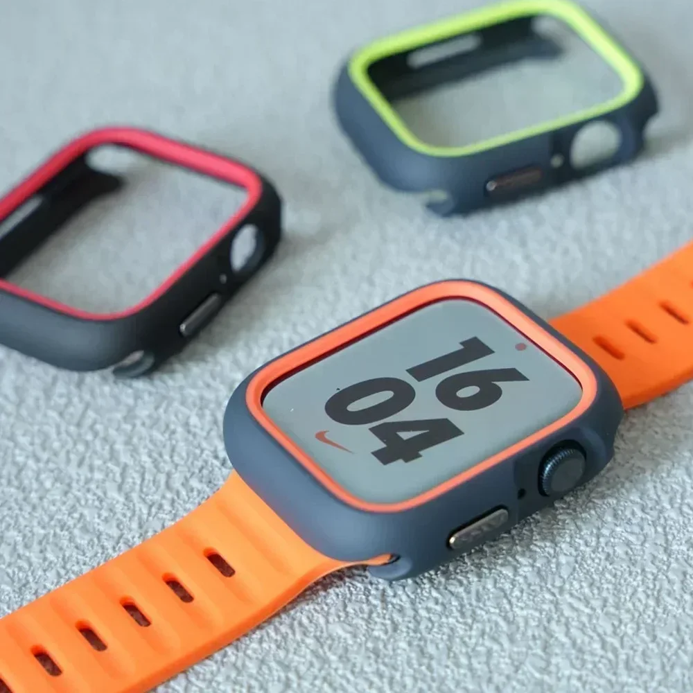 TPU-Gehäuse + Silikonarmband für Apple Watch Band Ultra 49 mm 42 mm 38 mm Sportband für Iwatch Serie 9 8 7 6 SE 5 4 45 mm 44 mm 40 mm 41 mm Image