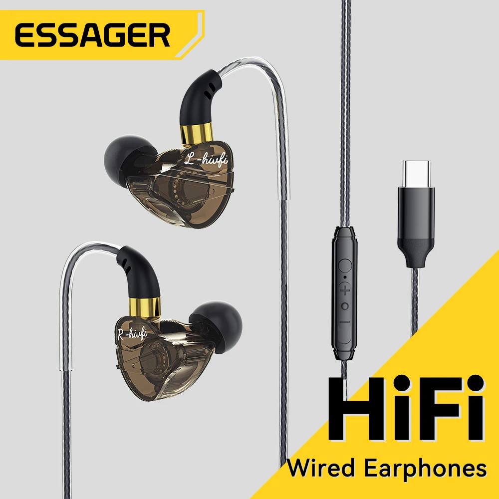 Essager 3,5 mm In-Ear-Kopfhörer mit Kabel und Mikrofon für Xiaomi Redmi Samsung Computer PC Tablets Smartphone Headset Kopfhörer Image