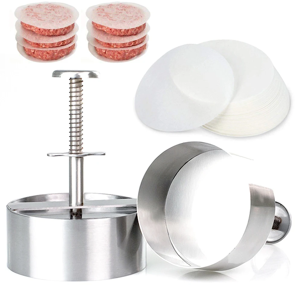 Hamburger Presse Burger Patty Maker 304 Edelstahl Schweinefleisch Rindfleisch Burger Manuelle Presse Mold für Grill Bratpfanne Fleisch Werkzeug Image