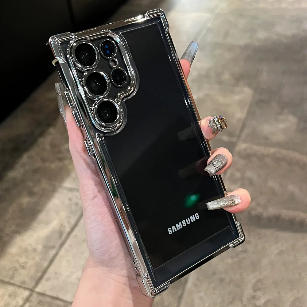 Transparente, stoßfeste Schutzhülle mit Linsenschutz für Samsung S26 S25 S24 Ultra S23 FE S22 A15 A55 A35 A25 A54 A53 Image