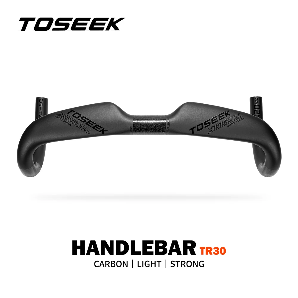 Toseek tr30 Kohle faser ultraleichte Fahrrad lenker 380/400/420/440mm matte Innen führung Rennrad lenker Image