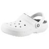 Hausschuh CROCS "Classic Lined Clog", Herren, Gr. 48, grau (weiß, grau), Croslite, casual, Schuhe, Gartenclog, Schlappen, Clog, mit kuscheligem Fellimitat
