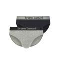 Slip BRUNO BANANI "Flowing", Herren, Gr. XXL, grau (graumelange, schwarz), Obermaterial: 93% Baumwolle, 7% Elasthan, unifarben mit Farbeinsatz, eng, Unterhosen, mit Logobund