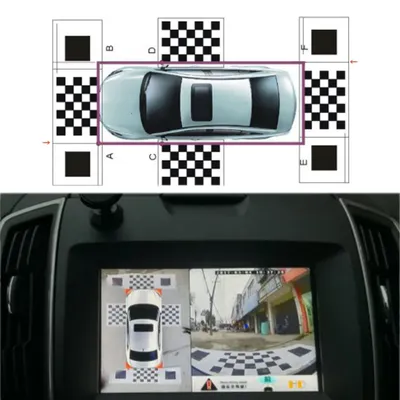 Car panoramic 3D 2D Calibration Cloth 360-degree Camera Surround Bird's-eye View System Debugging Cloth Special 4 Pieces/set