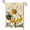 1PC Bee Kind Pattern Linen Cotton Garden Flag Banner Indoor Outdoor Home Garden Hanging Decor