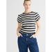 J. Crew Tops | J Crew Vintage Jersey Puff Sleeve Tee S Nwt Stripe Black Shirt Top By368 J.Crew | Color: Black/White | Size: S