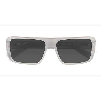 Unisex s square Clear Matte Gray Acetate Prescription sunglasses - Eyebuydirect s Nick