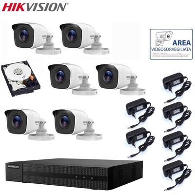 Hikvision Videoüberwachungsset Dvr 8 Kanäle 6 Kameras 2 Mpx Hd 1 Tb