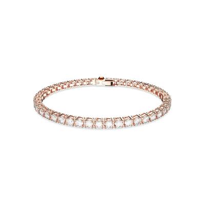 Tennisarmband SWAROVSKI "Matrix, 5648934, 5693927, 5648936, 5657665, 5648927, 5648930, 5657657" Gr. S, rosa (roségoldfarben, kristallweiß, kristallweiß), Armbänder, Damen, S, Metall, mit Swarovski Zirkonia (synth.) Image