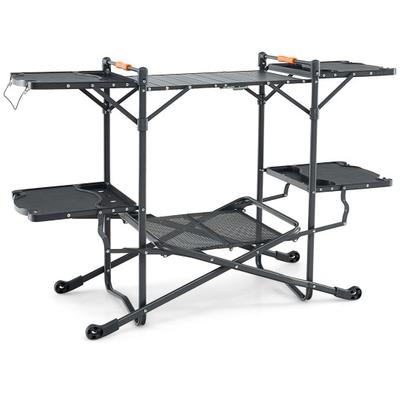 Costway Folding Portable Outdoor Cook Station with Heat-Resistant Aluminum Tabletop