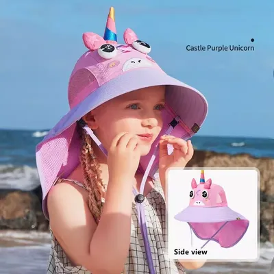 Lemonkid Wide Brim Children Sun Hat Kids Bucket Cap Summer Beach Girls Travel Outdoor New Fashion