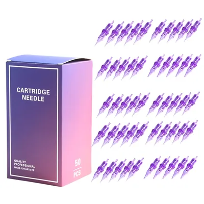50/100/200pcs Disposable Tattoo Cartridges Needle RL RS RM M1 Purple Permanent Eyebrow Lip Makeup