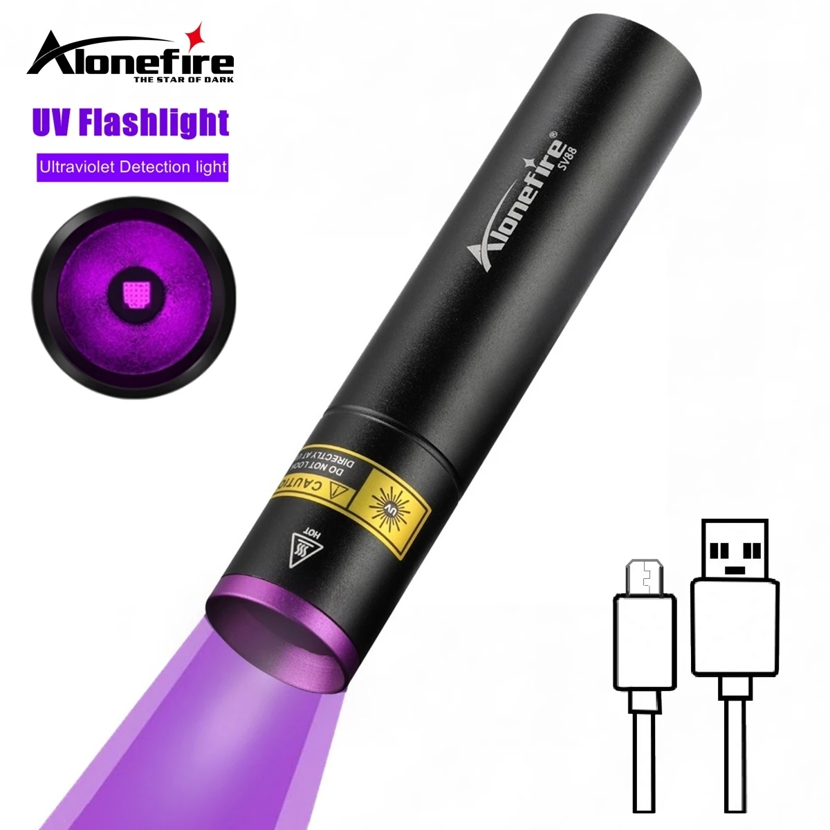 365nm UV Taschenlampe Schwarzlicht Erz Geld Unsichtbare Leckage Marker Katze Hund Fleck Uv Nagellack Aushärtung Fluoreszenz Lampe Image