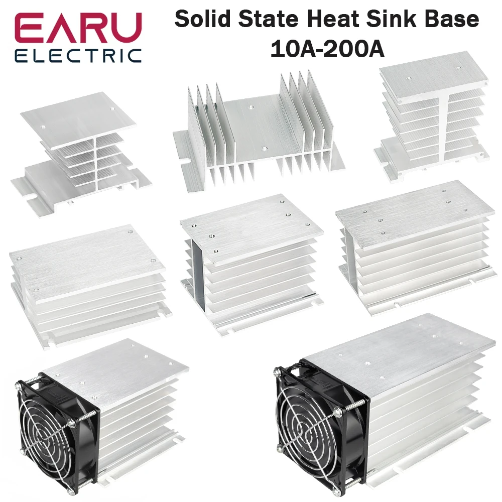 1Pcs 10A-200A Neue Einphasige Drei Phase Solid State Relais Modul Kühlkörper SSR DA AA DD Aluminium flossen Kühler Din-schiene Montieren Image
