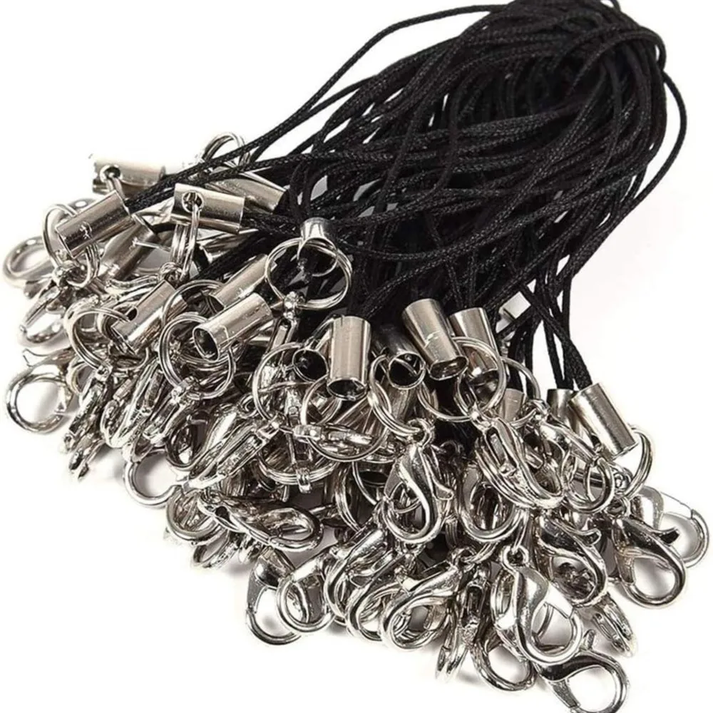 50/100Pcs Lanyard Lariat Strap Cords Karabinerverschluss Seil Schlüsselanhänger Haken Für DIY Anhänger Schmuck Machen Schlüssel Ring Zubehör Image