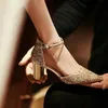 Luxus Silber Gold Sandalen Frauen Sommer Spitz Elegante Kristall High Heels Damen Flip Flop Pailletten Party Bankett Hochzeit Schuhe
