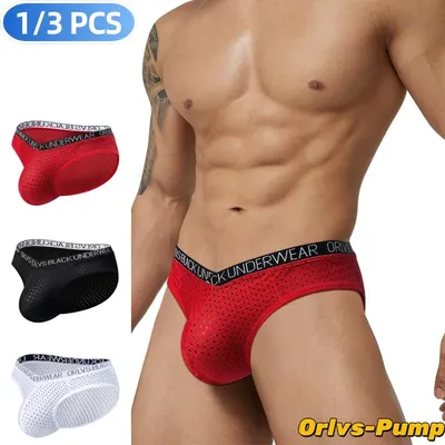 1/3 PCS Sommer heiß verkaufte Sport-Dreieckshose mit atmungsaktivem Mesh-V-Gürtel-Design, dünnes elastisches Band, weich und bequem Image